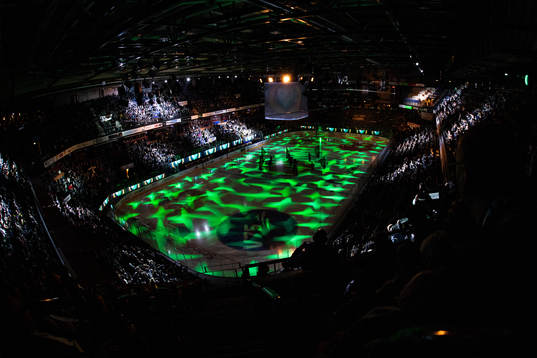 Generell vy över en nedsläckt arena