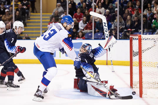 Filip Krivosik of Slovakia with a scoring opportunity