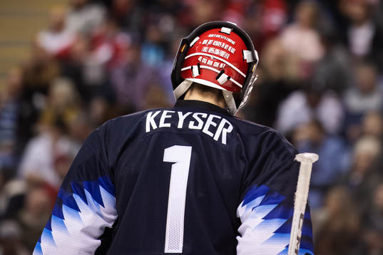 Goaltender Kyle Keyser of USA