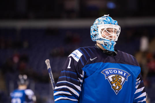 Goaltender Ukko-Pekka Luukkonen of Finland