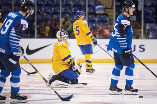 Goaltender Adam Åhman of Sweden
