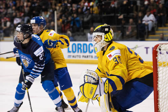 Goaltender Samuel Ersson of Sweden