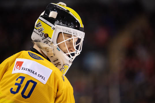Goaltender Samuel Ersson of Sweden