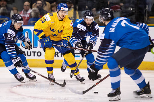 Santeri Virtanen and Oskari Laaksonen of Finland are being