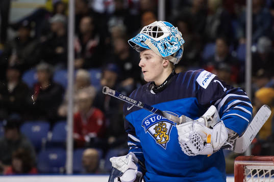Goaltender Ukko-Pekka Luukkonen of Finland