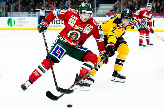 Frölundas Joel Mustonen och Luleås Fredrik Styrman