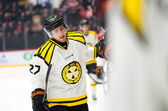 Brynäs Emil Forslund jublar