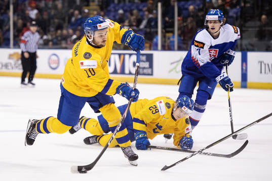 Emil Bemström of Sweden with a shot