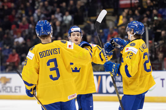 Adam Boqvist, Erik Brännström and Isac Lundeström of