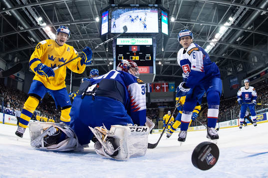 Rickard Hugg of Sweden celebrate the 1-2 goal from Lucas