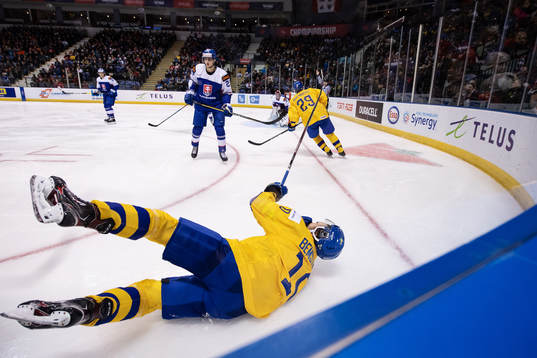 Emil Bemström of Sweden lies down