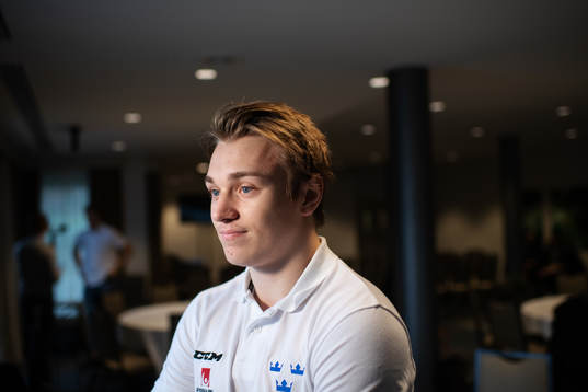 Pontus Holmberg at a press event for team Sweden