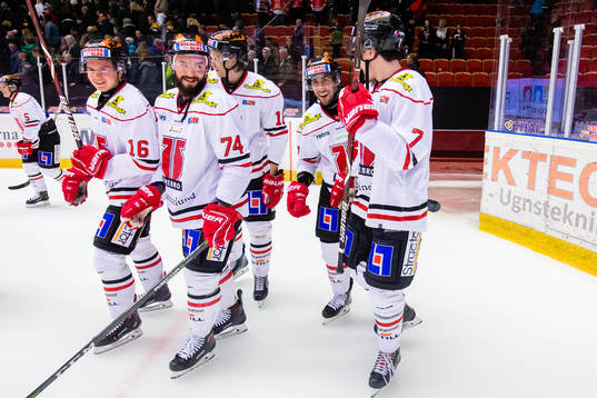 Örebros Lukas Pilö , Nick Ebert , Aaron Palushaj och