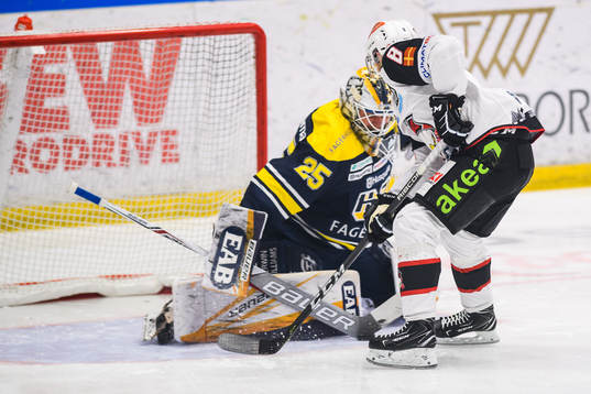 s målvakt Felix Sandström och Malmö Redhawks Johan