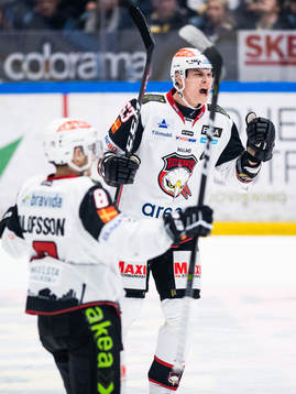 Malmö Redhawks Fredrik Händemark jublar med lagkamrater