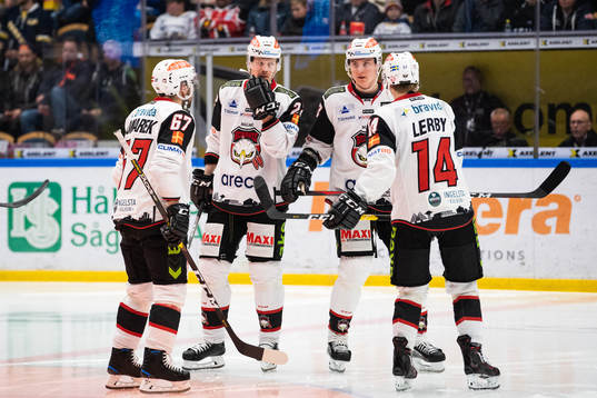 Malmö Redhawks Konstantin Komarek, Lars Bryggman, Fredrik