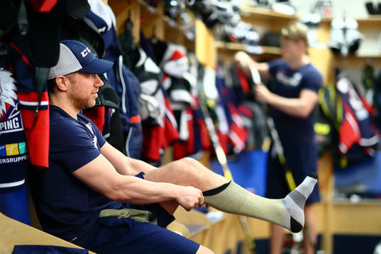 Linköpings Derek Roy före ishockeymatchen i SHL mellan