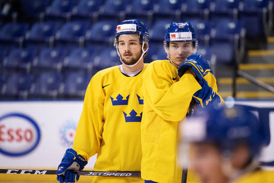 Emil Bemström and Pontus Holmberg of team Sweden at a