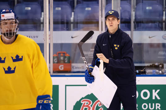 Assistant coach Joel Rönnmark of team Sweden at a morning