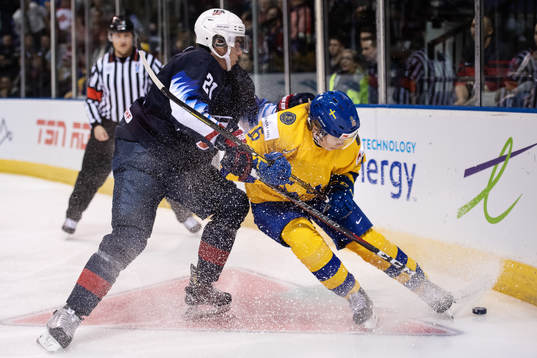 Noah Cates of USA in action against Filip Westerlund of
