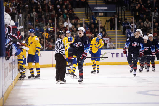 Ryan Poehling of USA celebrates