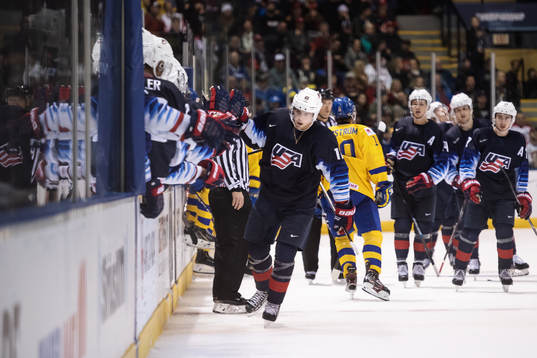 Ryan Poehling of USA celebrates