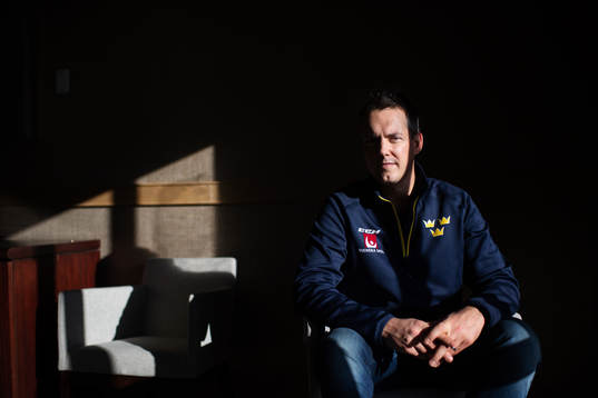Head coach Tomas Montén of team Sweden poses for a