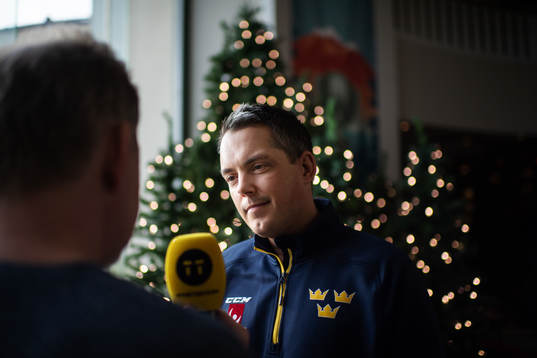 Head coach Tomas Montén of team Sweden at a press event