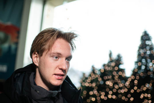 Rasmus Sandin of team Sweden at a press event
