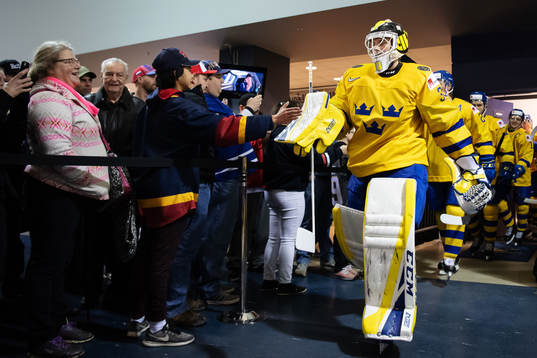 Goaltender Samuel Ersson of Sweden