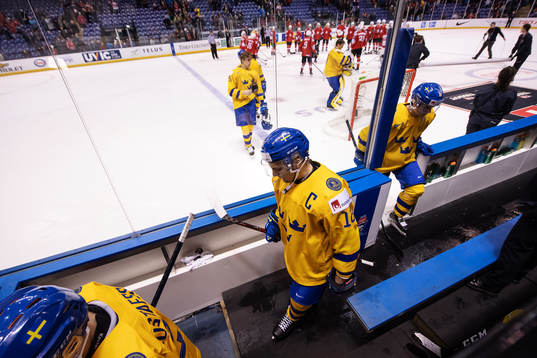 Erik Brännström of Sweden looks dejected