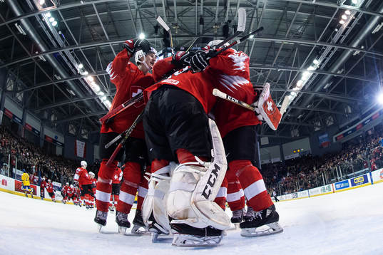 Players of team Switzerland celebrate