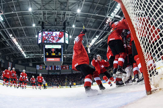 Players of team Switzerland celebrate