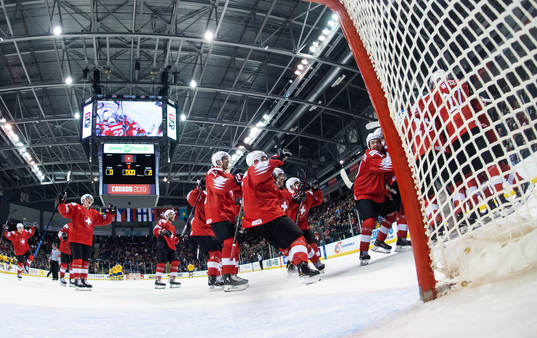 Players of team Switzerland celebrate