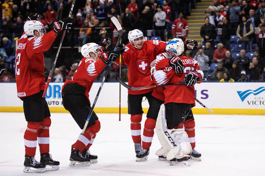 Players of team Switzerland celebrate