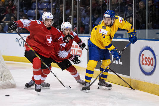 Janis Moser and Gianluca Burger of Switzerland in action