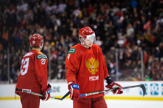 Alexander Alexeyev of Russia look dejected