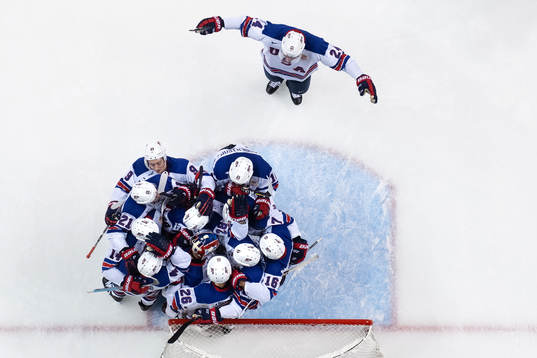 Players of team USA celebrate
