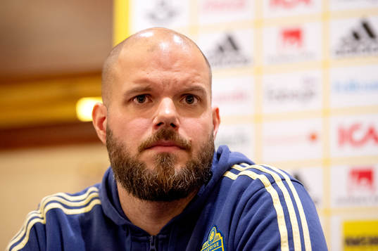 Sweden team press manager Jakob Kakembo Andersson