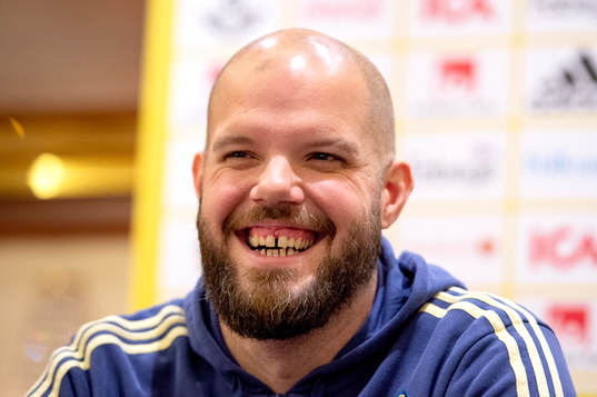 Sweden team press manager Jakob Kakembo Andersson