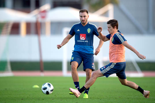 Sweden's Muamer Tankovic and Simon Thern