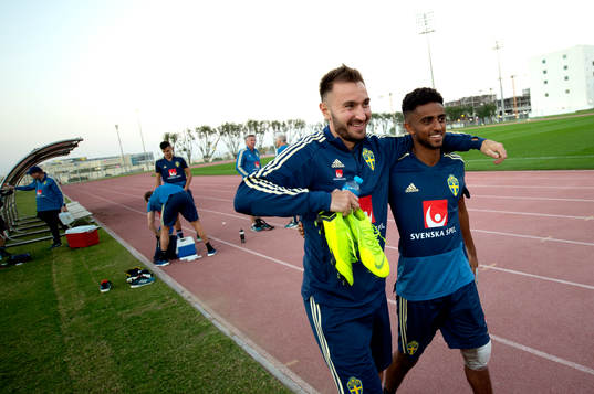 Sweden's Muamer Tankovic and Tesfaldet Tekie