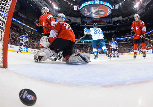 Finland's Anton Lundell #29 celebrates