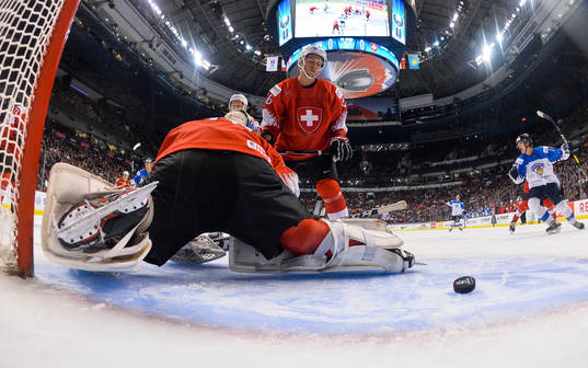 Finland's Valtteri Puustinen #13 celebrates