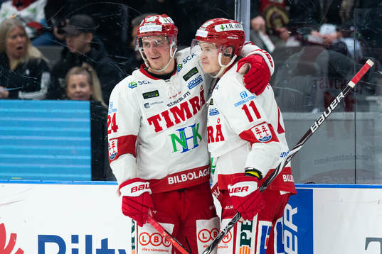 Timrås Andreas Molinder och Henrik Törnqvist jublar
