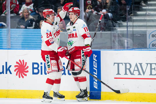 Timrås Andreas Molinder och Henrik Törnqvist jublar