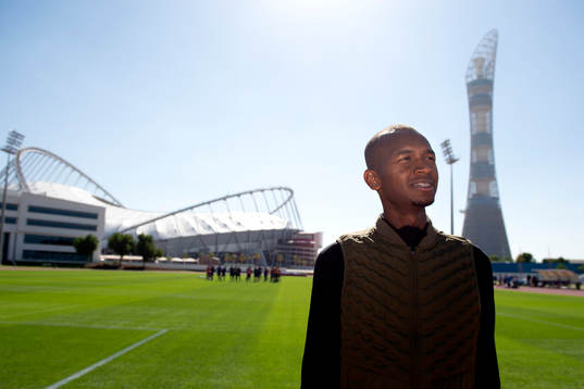 Qatar high jumper Mutaz Essa Barshim is seen
