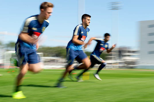 Sweden's Joel Andersson, Alexander Jeremejeff and Daleho