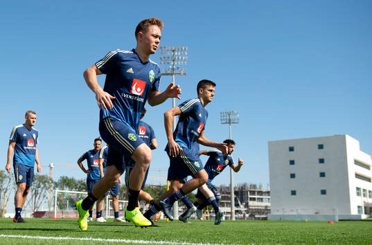 Sweden's Joel Andersson, Alexander Jeremejeff and Daleho