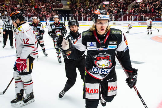 Malmö Redhawks Marcus Sylvegård jublar